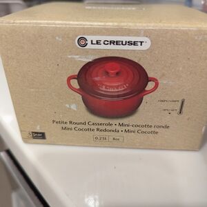 NWT Le Creuset Petite Round Casserole in Red Enamel